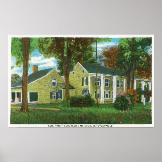 Uitzicht van buitenaf van Gen. Philip Schuyler's M Poster (Voorkant)