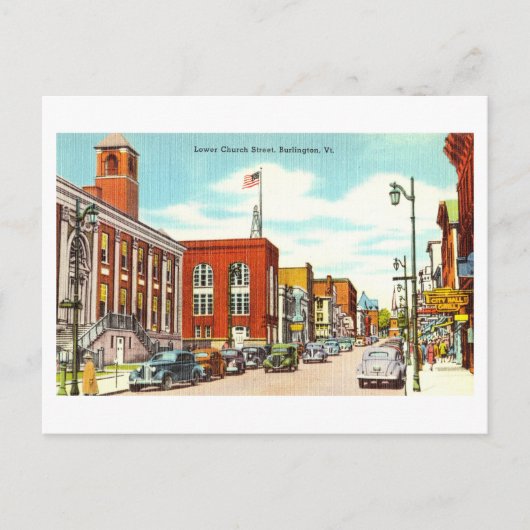  Uitzicht van Burlington, Vermont, Briefkaart (Voorkant)