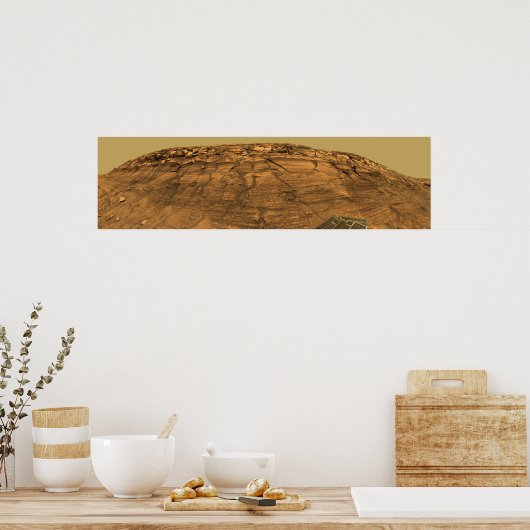 Uitzicht van Burns Cliff op Mars Poster (Keuken)