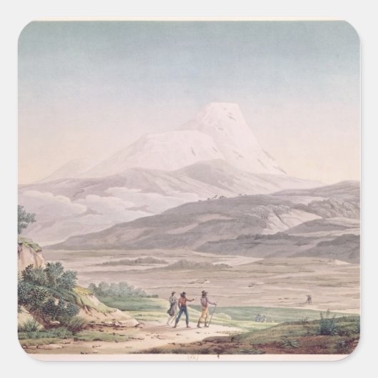 Uitzicht van Cajambe Vierkante Sticker (Voorkant)
