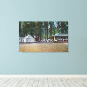 Uitzicht van Camp CurryYosemite Nat'l Park, CA Canvas Afdruk (Insitu (Houten vloer))