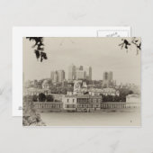 Uitzicht van Canary Wharf uit Greenwich, Londen Briefkaart (Voorkant / Achterkant)