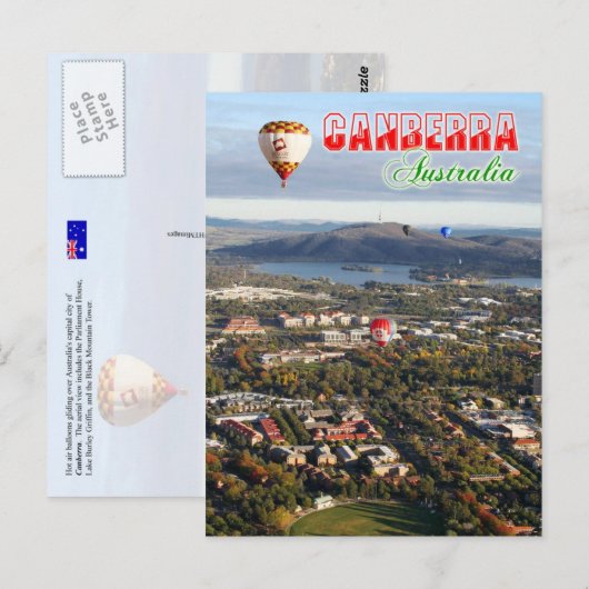 Uitzicht van Canberra — Australische hoofdstad Briefkaart (Voorkant / Achterkant)