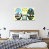 Uitzicht van Capitol Bldg en eikenboom Canvas Afdruk (Insitu (Slaapkamer))