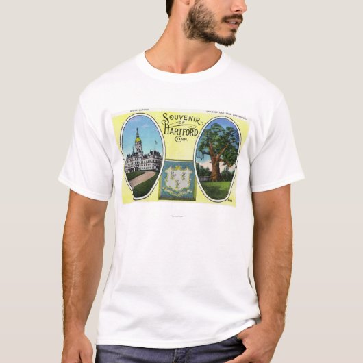 Uitzicht van Capitol Bldg en eikenboom T-shirt (Voorkant)