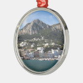 Uitzicht van Capri-panoramisch Zee Metalen Ornament (Links)
