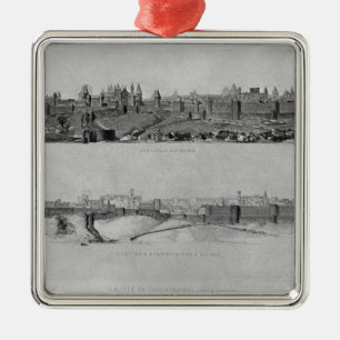 Uitzicht van Carcassonne aan de westzijde Metalen Ornament