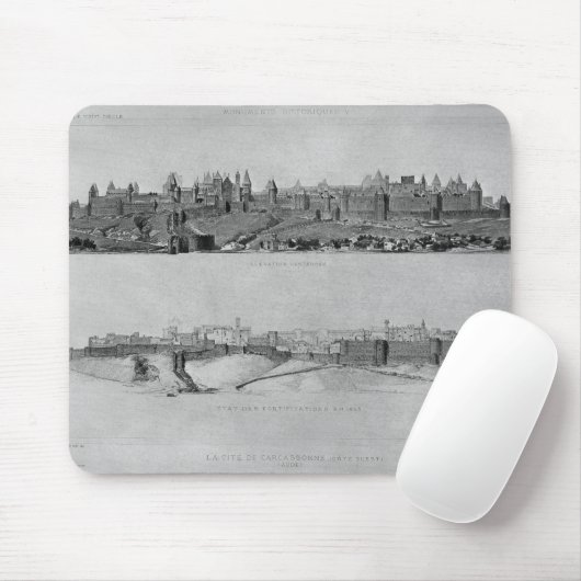 Uitzicht van Carcassonne aan de westzijde Muismat (Met muis)