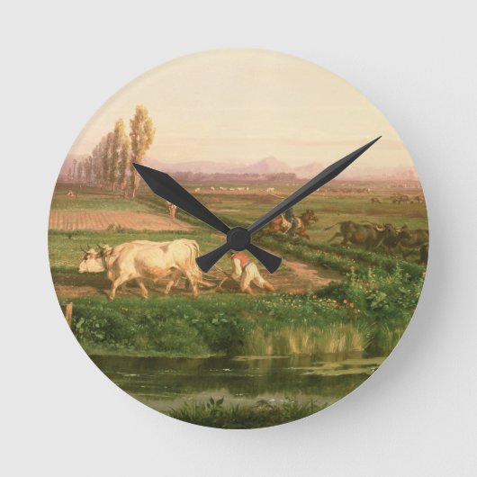 Uitzicht van Carditello (olie op doek) Ronde Klok (Voorkant)