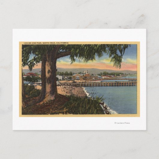 Uitzicht van Casino en Pier vanaf een afstand Briefkaart (Voorkant)