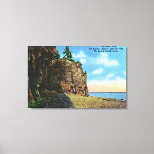 Uitzicht van Cathedraal Rock, Bar Harbour Canvas Afdruk (Voorkant)