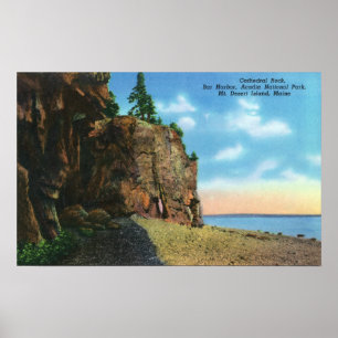 Uitzicht van Cathedraal Rock, Bar Harbour Poster
