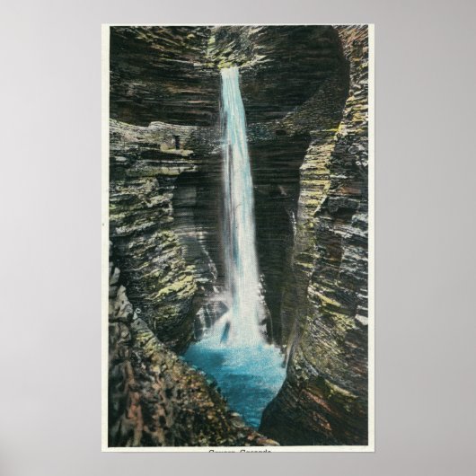 Uitzicht van Cavern Cascade Poster (Voorkant)