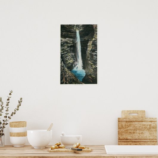 Uitzicht van Cavern Cascade Poster (Keuken)