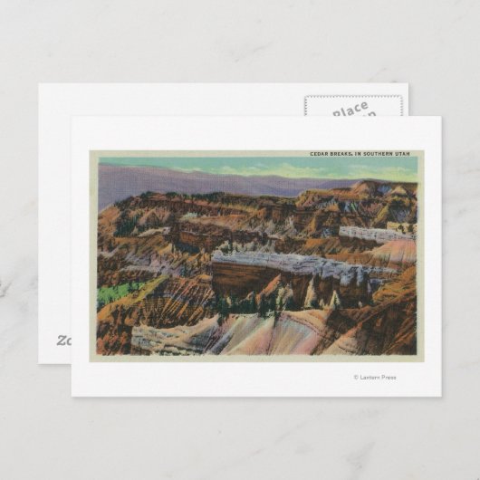 Uitzicht van Cedar Breaks Briefkaart (Voorkant / Achterkant)