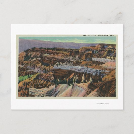 Uitzicht van Cedar Breaks Briefkaart (Voorkant)