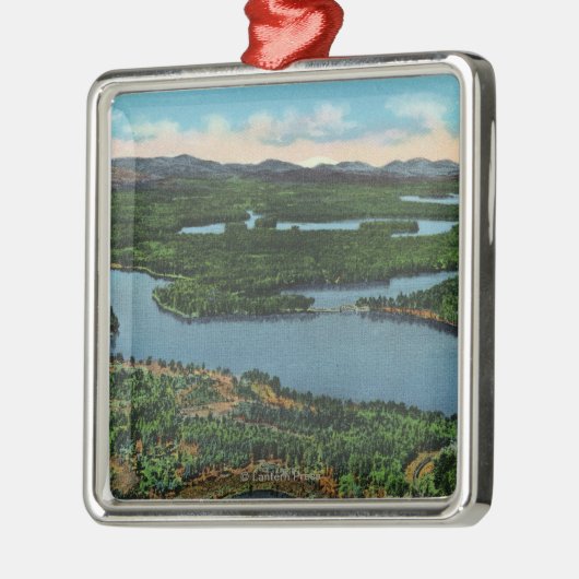 Uitzicht van Chapel Pond Road bij Keene Valley Metalen Ornament (Links)