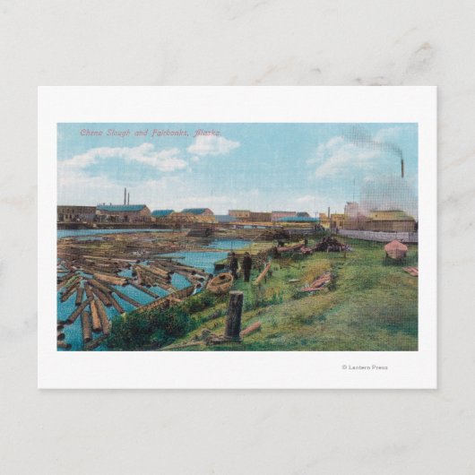 Uitzicht van Chena Slough uit de stad Briefkaart (Voorkant)