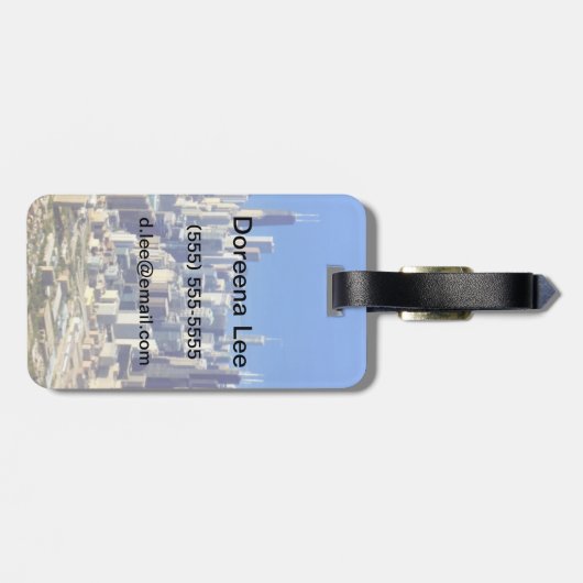 Uitzicht van Chicago binnenstad met meer Bagagelabel (Achterkant horizontaal)