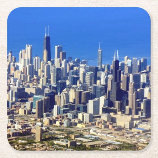 Uitzicht van Chicago binnenstad met meer Kartonnen Onderzetters (Voorkant)