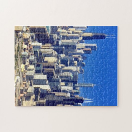 Uitzicht van Chicago binnenstad met meer Legpuzzel (Horizontaal)