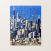 Uitzicht van Chicago binnenstad met meer Legpuzzel (Verticaal)