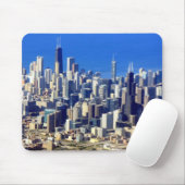 Uitzicht van Chicago binnenstad met meer Muismat (Met muis)