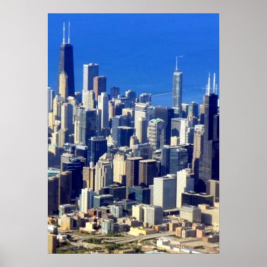 Uitzicht van Chicago binnenstad met meer Poster (Voorkant)