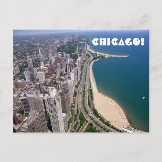 Uitzicht van Chicago Briefkaart (Voorkant)