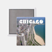 Uitzicht van Chicago Magneet (Voorkant / Achterkant)