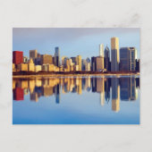Uitzicht van Chicago skyline met reflectie Briefkaart (Voorkant)