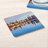 Uitzicht van Chicago skyline met reflectie Kartonnen Onderzetters (Schuin)