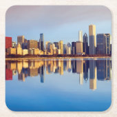 Uitzicht van Chicago skyline met reflectie Kartonnen Onderzetters (Voorkant)