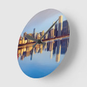 Uitzicht van Chicago skyline met reflectie Ronde Klok (Hoek)