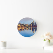 Uitzicht van Chicago skyline met reflectie Ronde Klok (Huis)