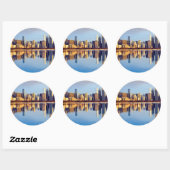 Uitzicht van Chicago skyline met reflectie Ronde Sticker (Vel)