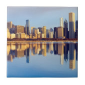 Uitzicht van Chicago skyline met reflectie Tegeltje (Voorkant)