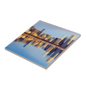 Uitzicht van Chicago skyline met reflectie Tegeltje (Zijkant)