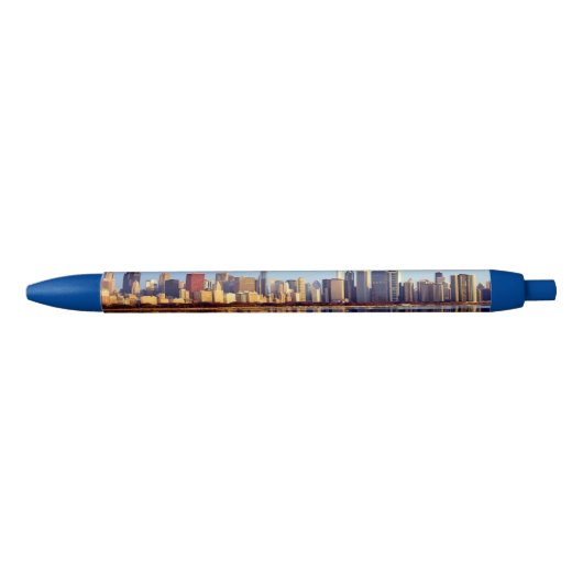 Uitzicht van Chicago skyline met reflectie Zwarte Inkt Pen (Voorkant)
