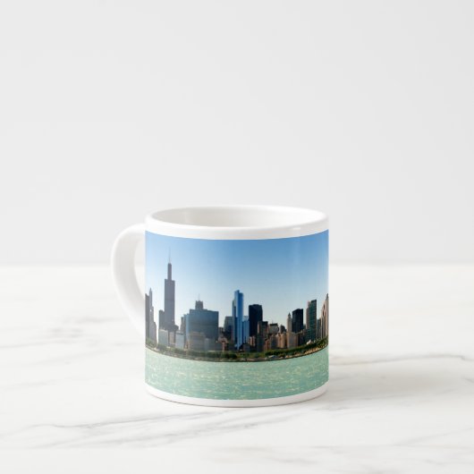 Uitzicht van Chicago skyline van het Michiganmeer Espresso Kop (Links)