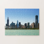 Uitzicht van Chicago skyline van het Michiganmeer Legpuzzel (Horizontaal)