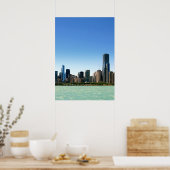 Uitzicht van Chicago skyline van het Michiganmeer Poster (Keuken)