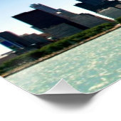 Uitzicht van Chicago skyline van het Michiganmeer Poster (Hoek)