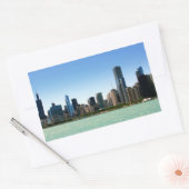 Uitzicht van Chicago skyline van het Michiganmeer Rechthoekige Sticker (Envelop)