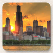 Uitzicht van Chicago's skyline van Adler Bier Onderzetter (Voorkant)