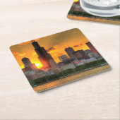 Uitzicht van Chicago's skyline van Adler Kartonnen Onderzetters (Schuin)