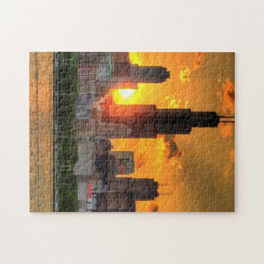 Uitzicht van Chicago's skyline van Adler Legpuzzel (Horizontaal)