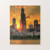 Uitzicht van Chicago's skyline van Adler Legpuzzel (Verticaal)
