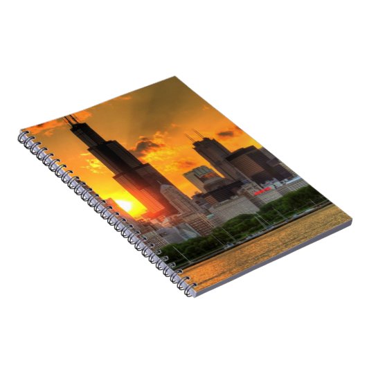 Uitzicht van Chicago's skyline van Adler Notitieboek (Rechterzijde)