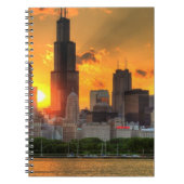 Uitzicht van Chicago's skyline van Adler Notitieboek (Voorkant)